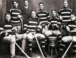 The Ottawa Silver Seven with the Stanley Cup: Frank McGee, back row, far right.