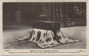 The coffin at Westminster Abbey.