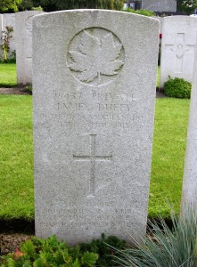 Champion Runner James Duffy memorial at Vlamertinghe Military Cemetery, Belgium. Son of Mr. and Mrs. James Duffy, of 12, St. Mary Street, Edinburgh. 
