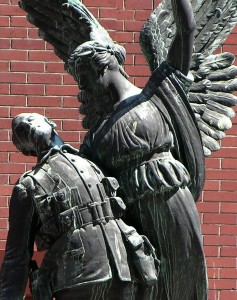 The Canadian Pacific War Memorial, Vancouver, B.C. by Montreal sculptor Coeur de Lion McCarthy. Dedicated 1922.