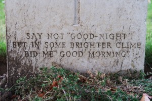 Headstone inscription Minty Farm Cemetery.