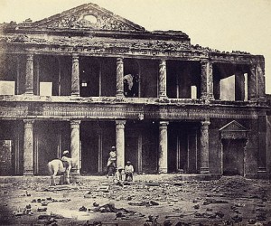 Interior of Secundra Bagh. Felice Beato, 1858.