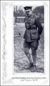 The commander of the Canadian Army at Vimy Ridge,  Julian Hedworth George Byng, 1st Viscount Byng of Vimy GCB GCMG MVO.