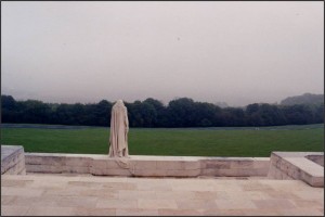 Mother Canada in mourning statue at the Vimy Memorial, France. (P. Ferguson image, 1995)