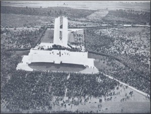 Pilgrims gathered at the Vimy Memorial, 1936. (The Epic of Vimy)