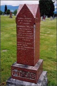 Harry Amrose Willis memorial at Mountain View Cemetery, Vancouver, B.C. Wounded at Vimy Ridge. Died April 13, 1917.