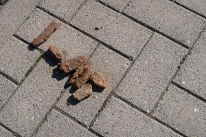 Shell fragments near Passchendaele. (P. Ferguson image, September 2016)