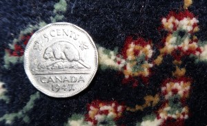 1947 Canadian nickel.
