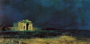 Image from a hotel wall, Menin Gate at Midnight by Will Langstaff, 1927. (P. Ferguson image, September 2004)