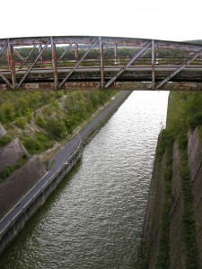 The Canal du Nord taken from the car as a passenger. (P. Ferguson image, September 2005)