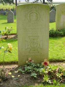 Dease marker at St. Symphorien Cemetery, Belgium. (P. Ferguson image, September 2006)