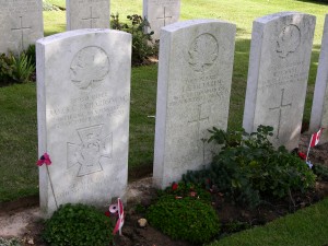 Richardson marker (on left) at Adanac Military Cemetery, France. (P. Ferguson image, September 2010)