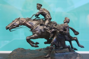 The Stirrup Charge. Statuette by Countess Feodora Gleichen.  National Army Museum, London. (P. Ferguson image, September 2023).